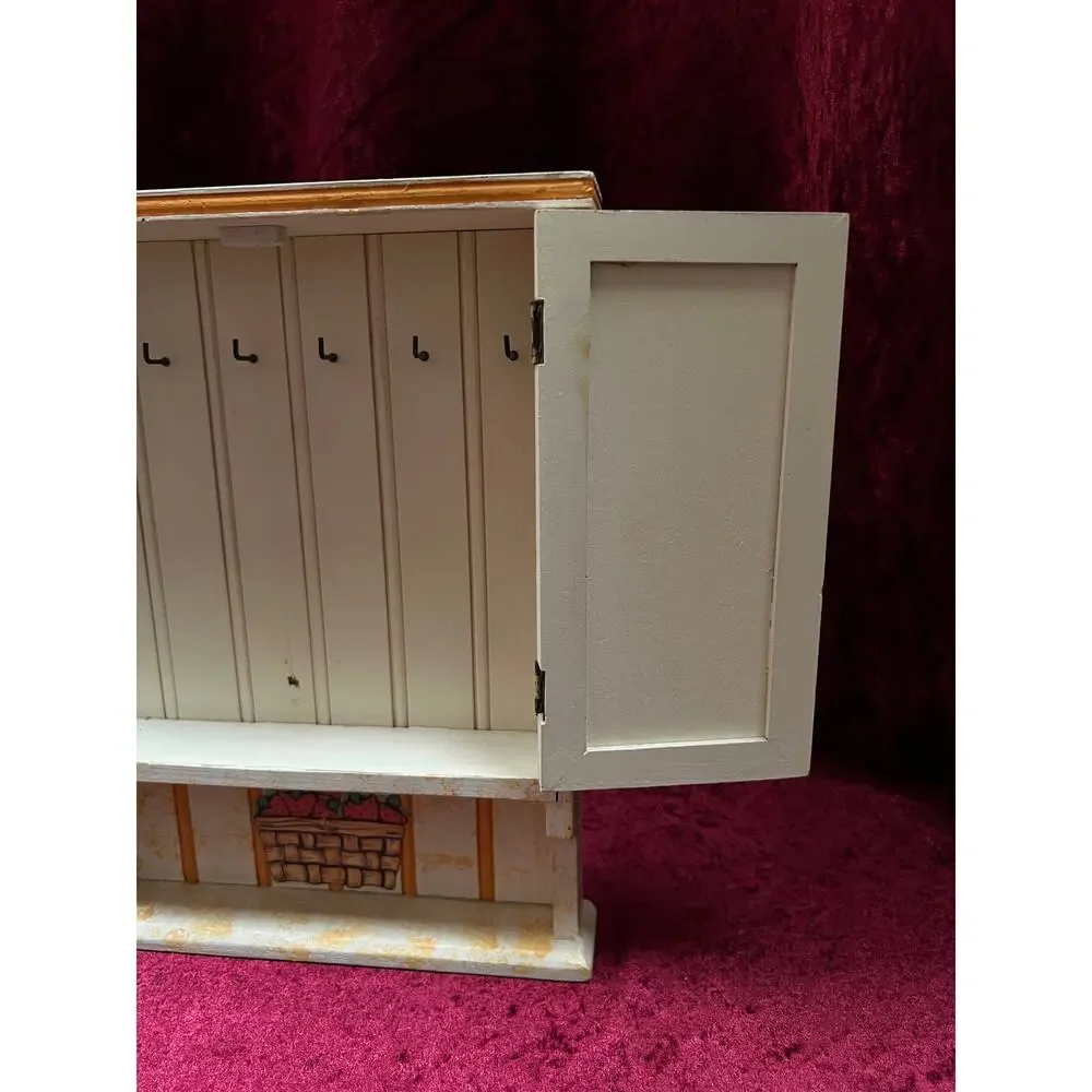 Vintage Terry's Village Wood Key Cabinet - Kitchen Cupboard Wall Key Holder